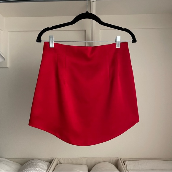 Zara Satin-Like Red Mini Skirt Size M - Picture 5 of 9